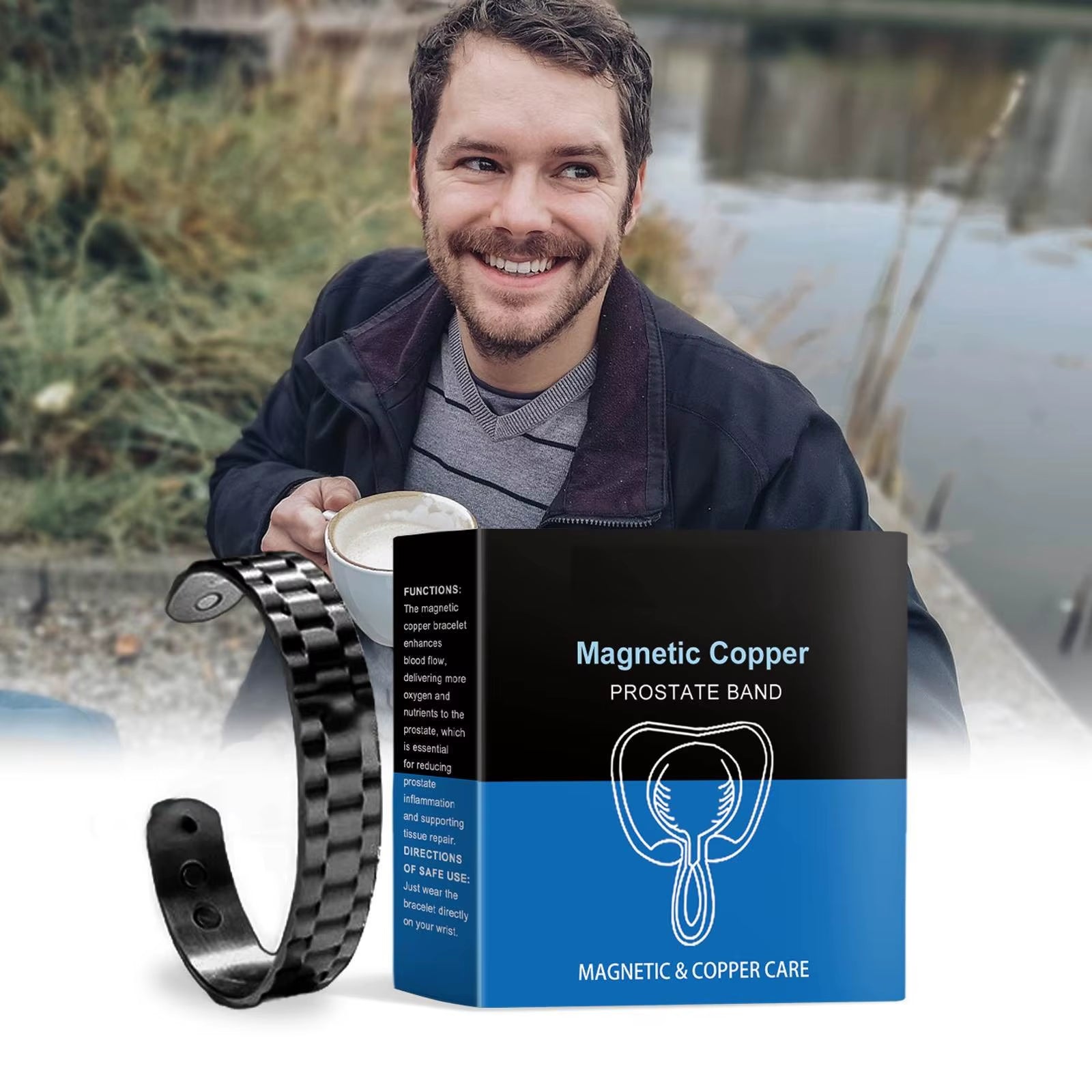 Magnetic Copper Prostate Strap Magnetic Copper Prostate Band Improves Blood Circulation Men'S Fashion Bracelet Relieves Prostate