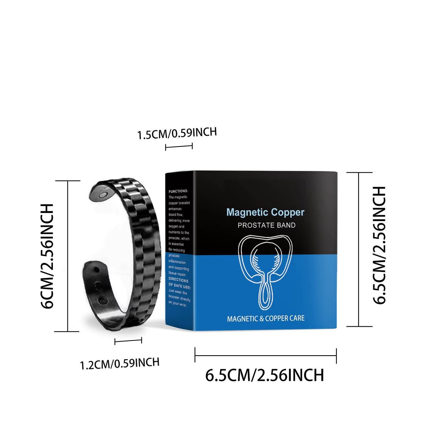 Magnetic Copper Prostate Strap Magnetic Copper Prostate Band Improves Blood Circulation Men'S Fashion Bracelet Relieves Prostate