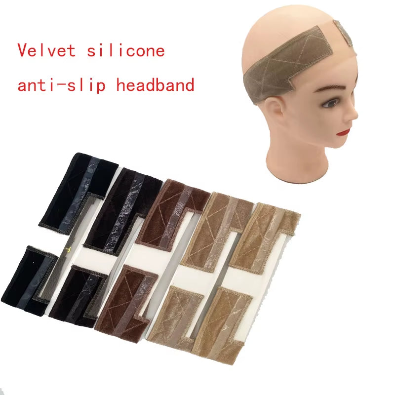 Non-Slip Soft Velvet Women Wig Grips Headband Women Silicone Headband Velvet to Hold Wigs Wig Accessories